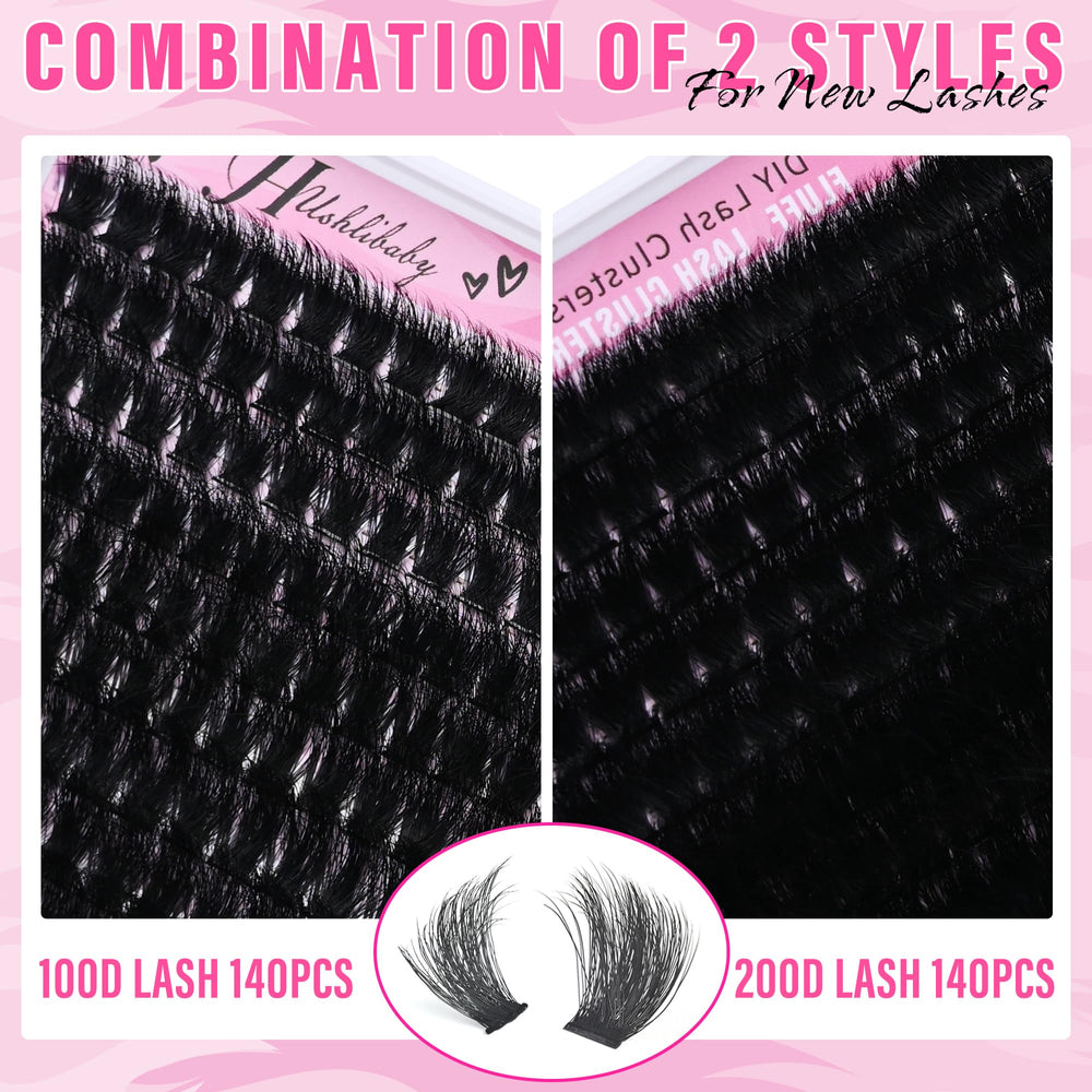 Hushlibaby lash clusters 22mm wispy dramatic length and fullness