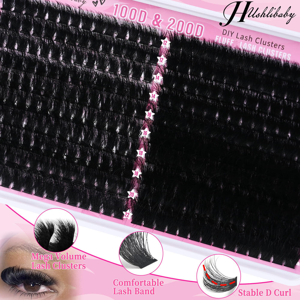 Hushlibaby lash clusters 280pcs pack for convenient DIY lash days