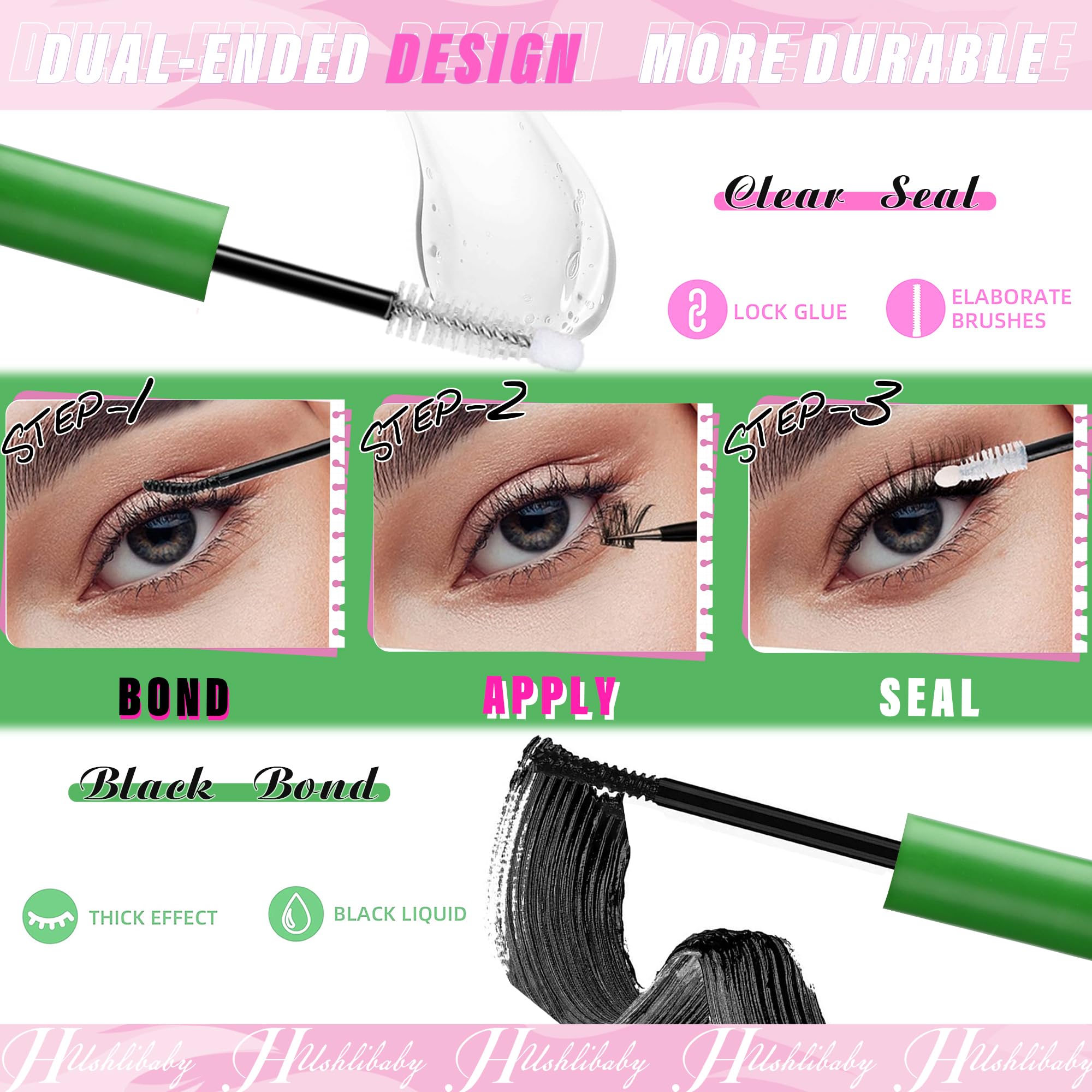 Hushlibaby waterproof, smudge-proof formula keeps lashes intact in heat and humidity