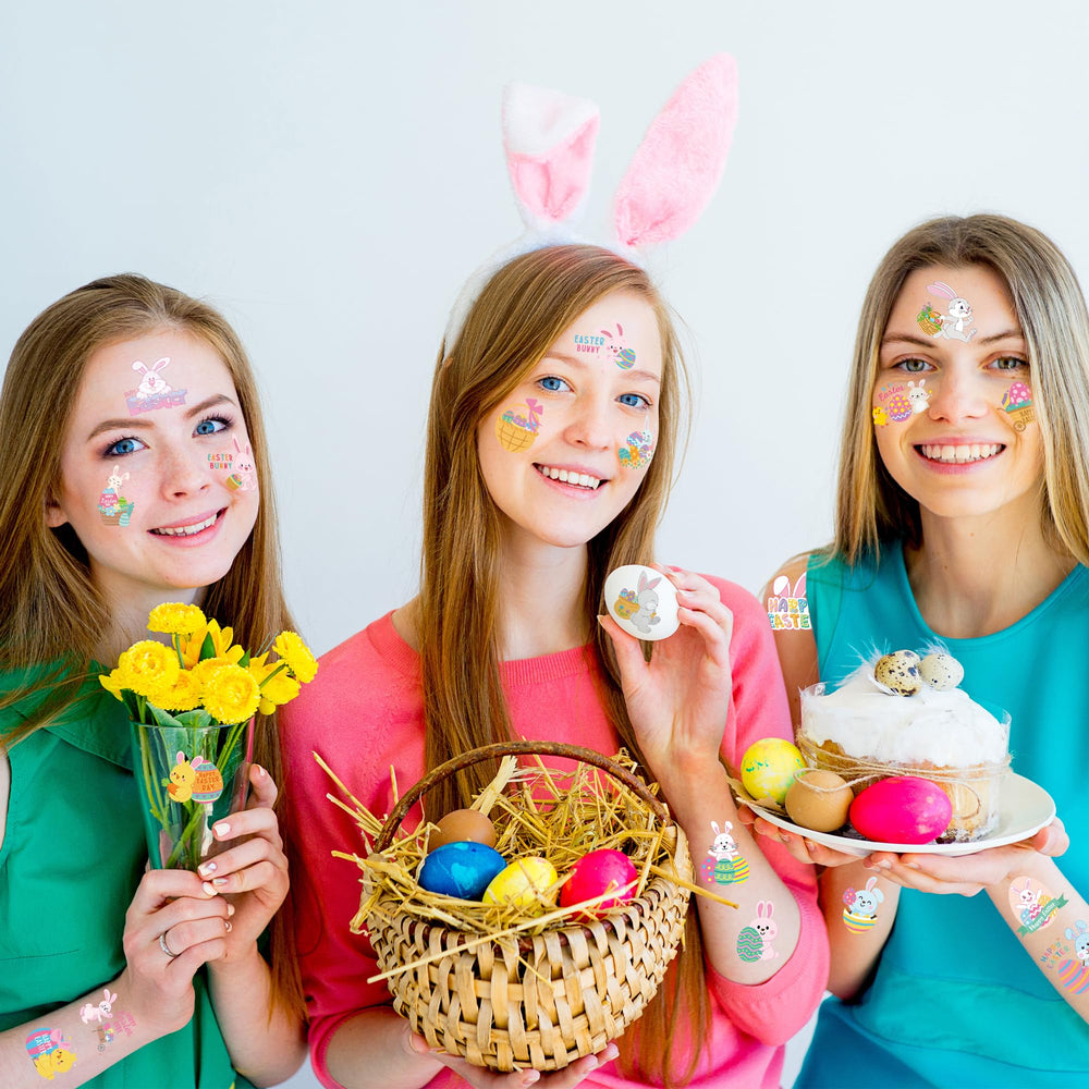 Huskein Easter tattoos are ideal for party favors and egg hunts.