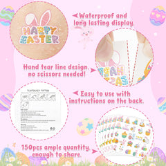 Huskein waterproof tattoos stay colorful for lively Easter activities.