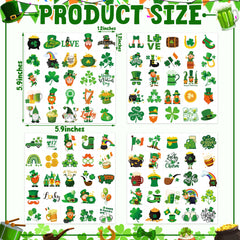 Huskein tattoo collection featuring green clovers for party decorating