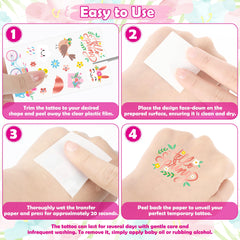 Huskein waterproof temporary tattoos stay bright after swimming or showering.
