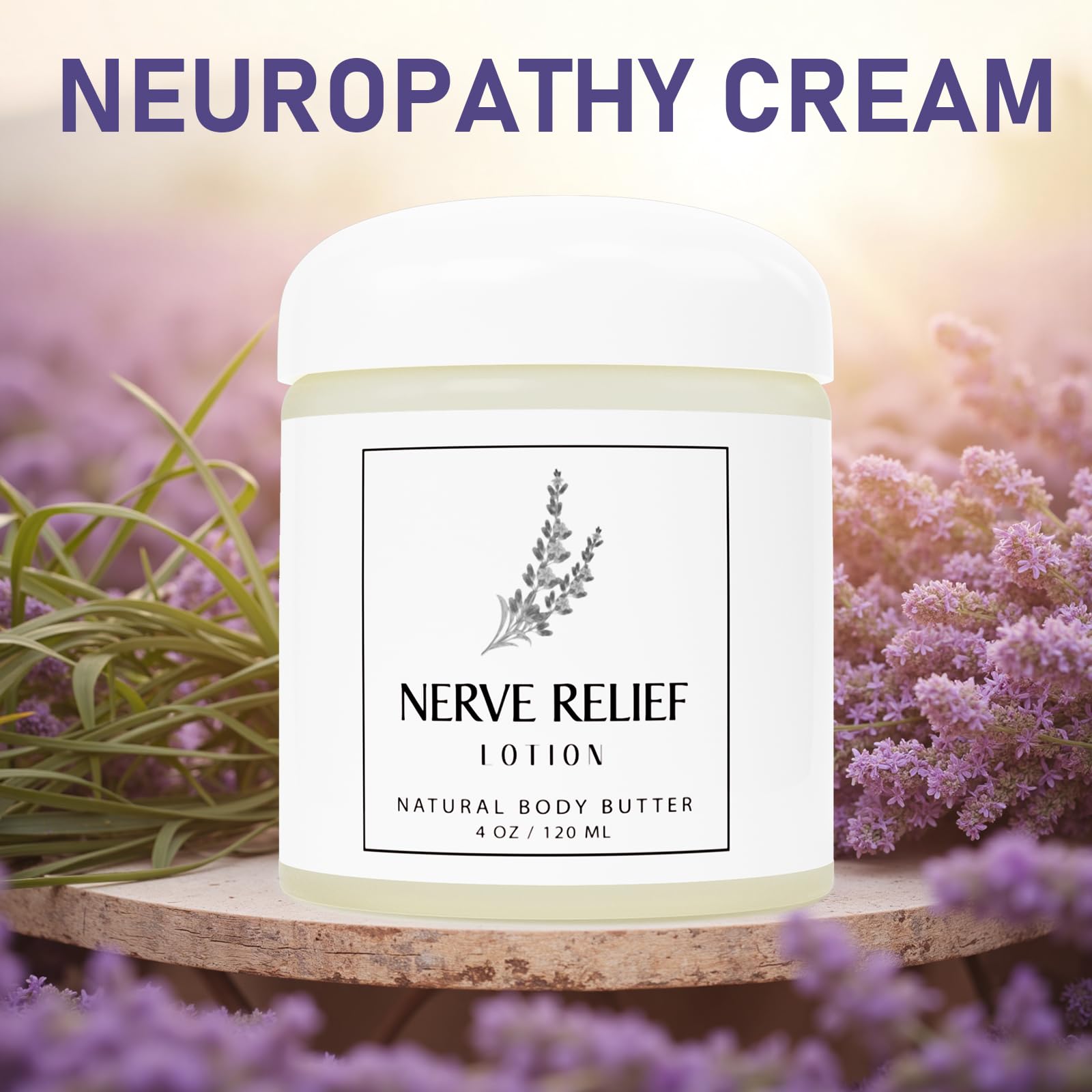 HUSPUR Neuropathy Cream beside a nighttime setup supporting relaxation