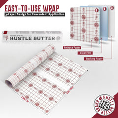 Hustle Butter Second Skin tattoo wrap application shot showing easy coverage.