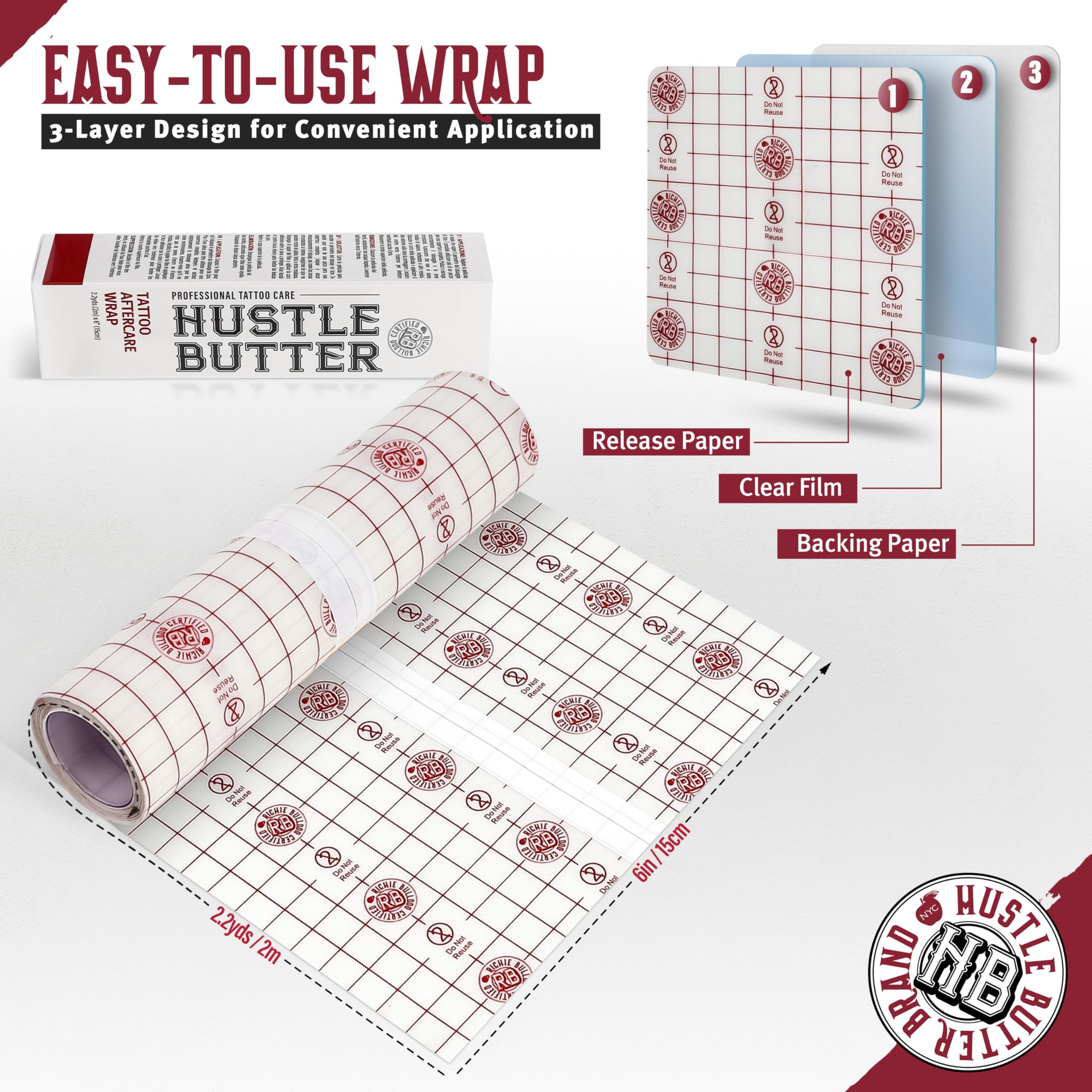 Close-up of Hustle Butter Deluxe wrap showing breathable design for comfort.