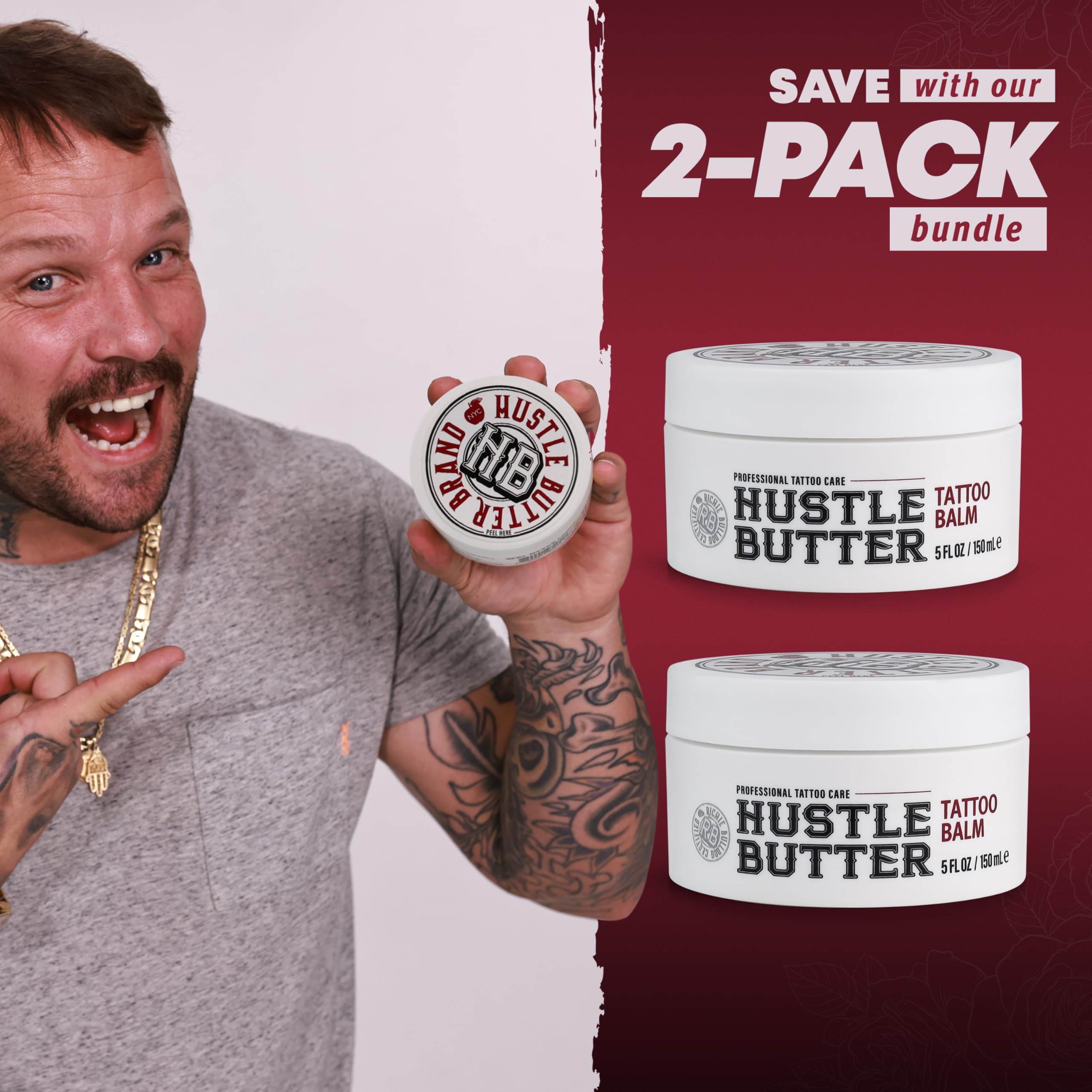 Hustle Butter Deluxe 2-pack box interior showing product details