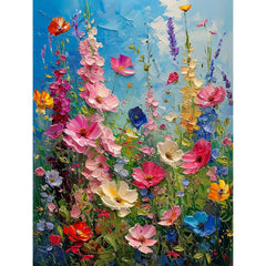 Hutarosl Wild Flowers paint by numbers kit for adults with complete starter tools and 16x20 canvas.