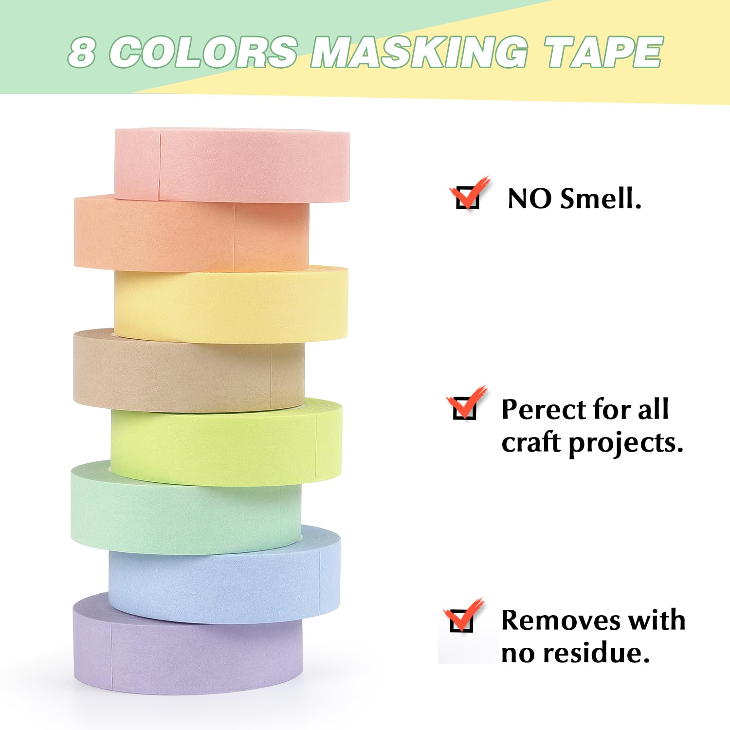 Hutou pastel washi tape for DIY crafts and borders.