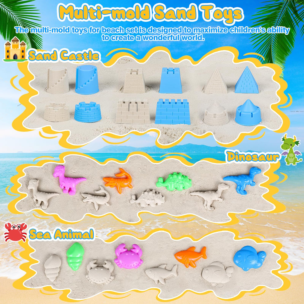 HUUIDY kids enjoy cooperative beach play with versatile sand tools.