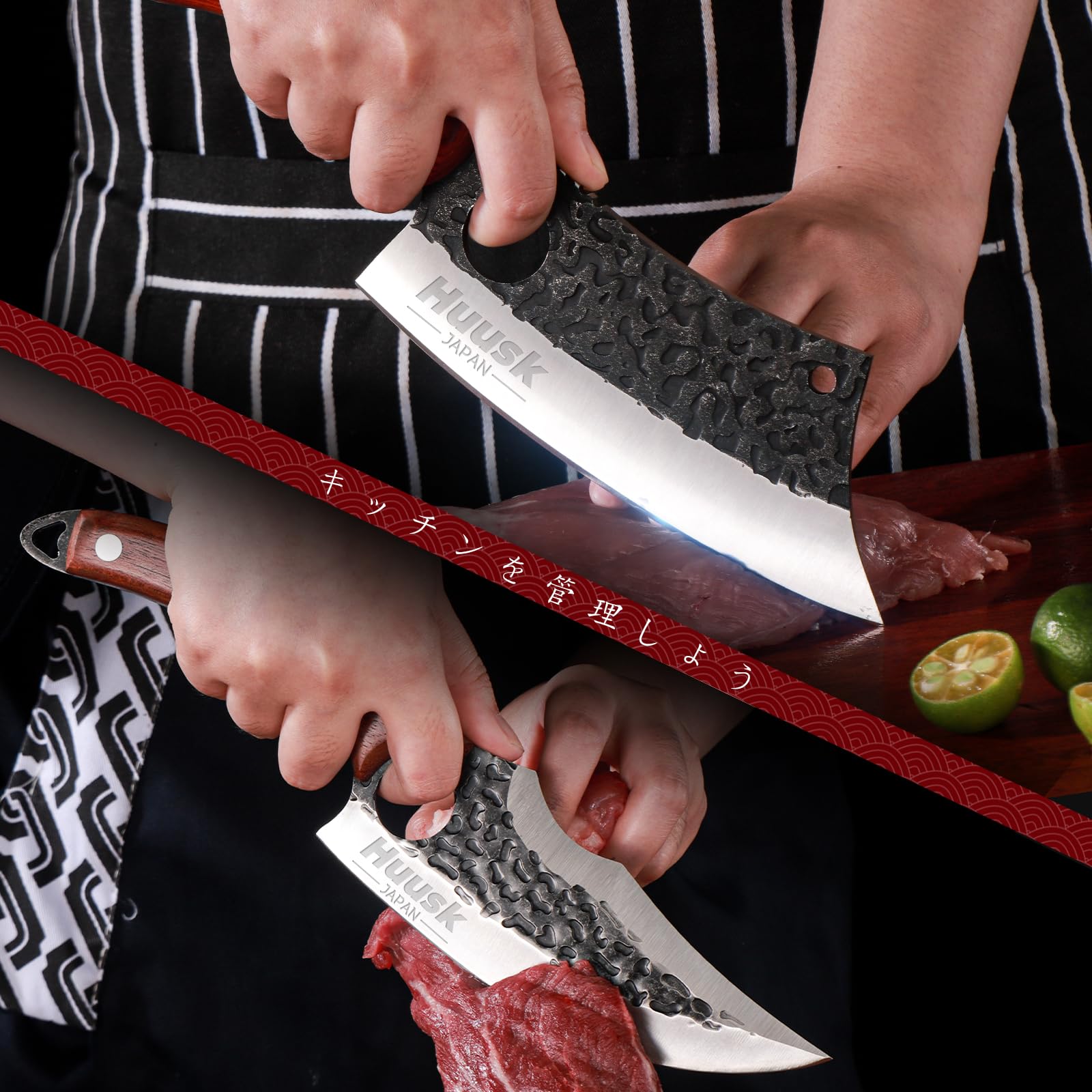 Huusk boning cleaver ideal for bones and vegetables.