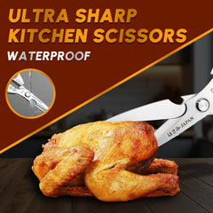 Huusk heavy-duty poultry shears cutting bones with precision.