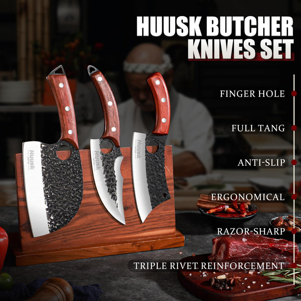 Huusk kitchen knife set gift-ready packaging for culinary gifts.