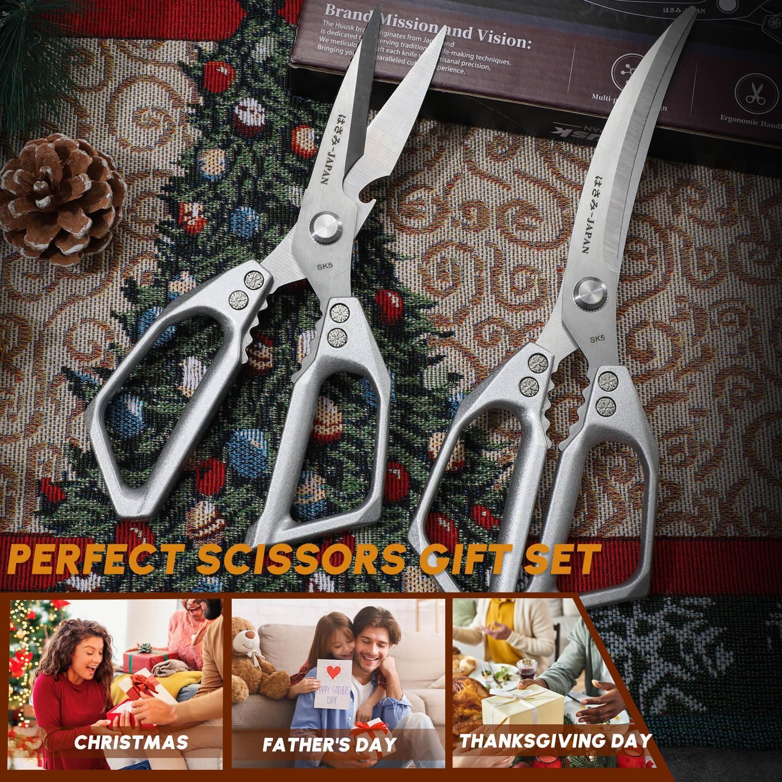 Huusk kitchen scissors dishwasher-safe for easy cleanup after meal prep.