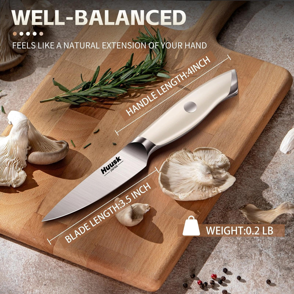 Huusk paring knife full-tang design for balanced cutting