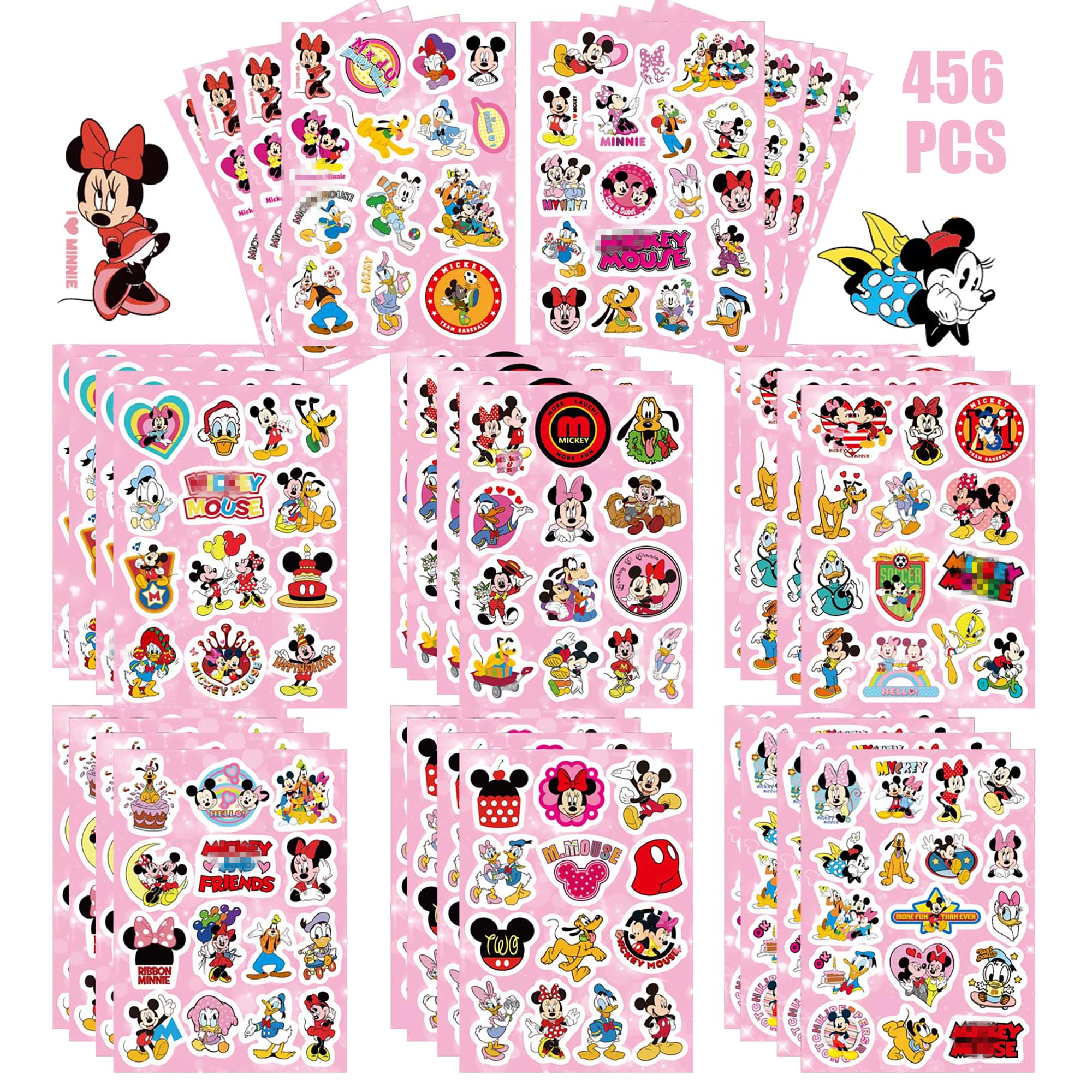 HUXICUI mouse stickers collection 32 sheets—vibrant designs for crafts and rewards.