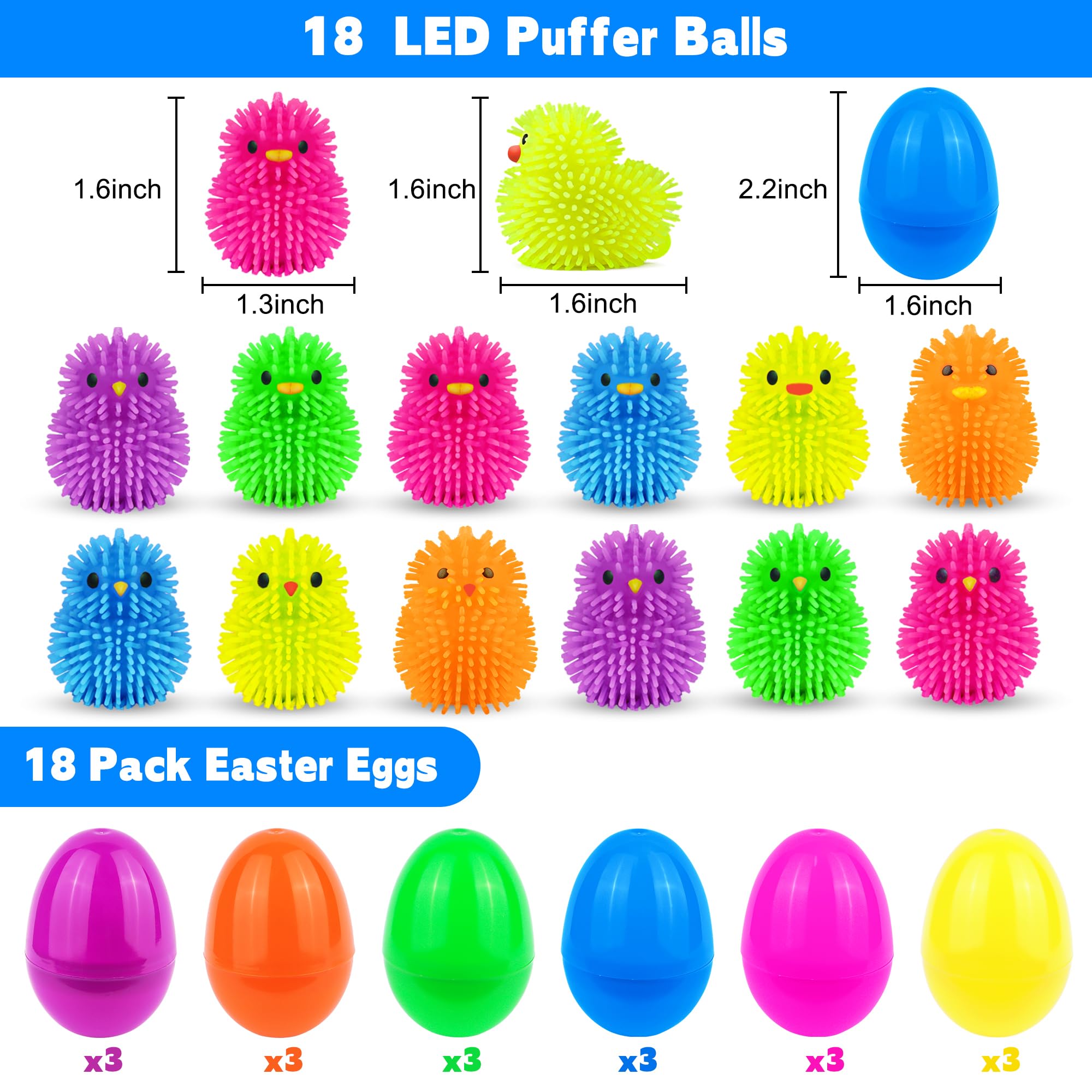 Huyamap LED puffer ball lights up in alternating colors when shaken