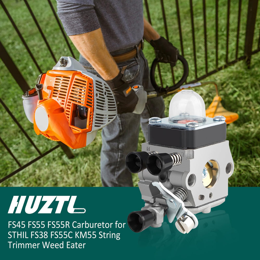 HUZTL FS38 carburetor kit fitted on STIHL trimmer delivering smoother idle.