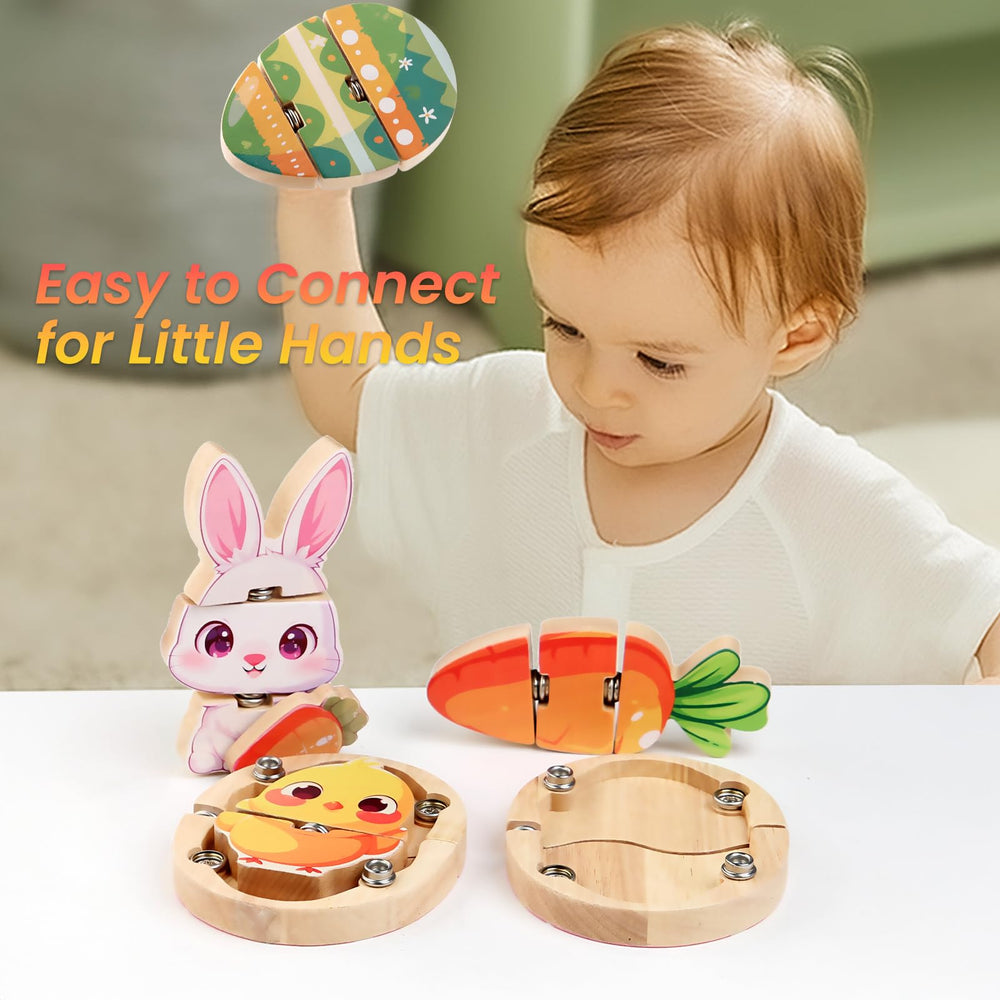 HUZU Easter Snap Builders kids assembling and exploring STEM-inspired learning