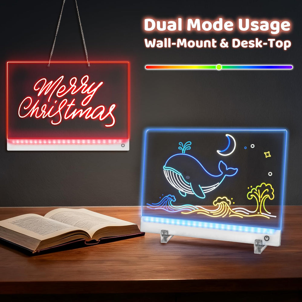 HVMVNV LED drawing board RGB modes display, immersive home art sessions.