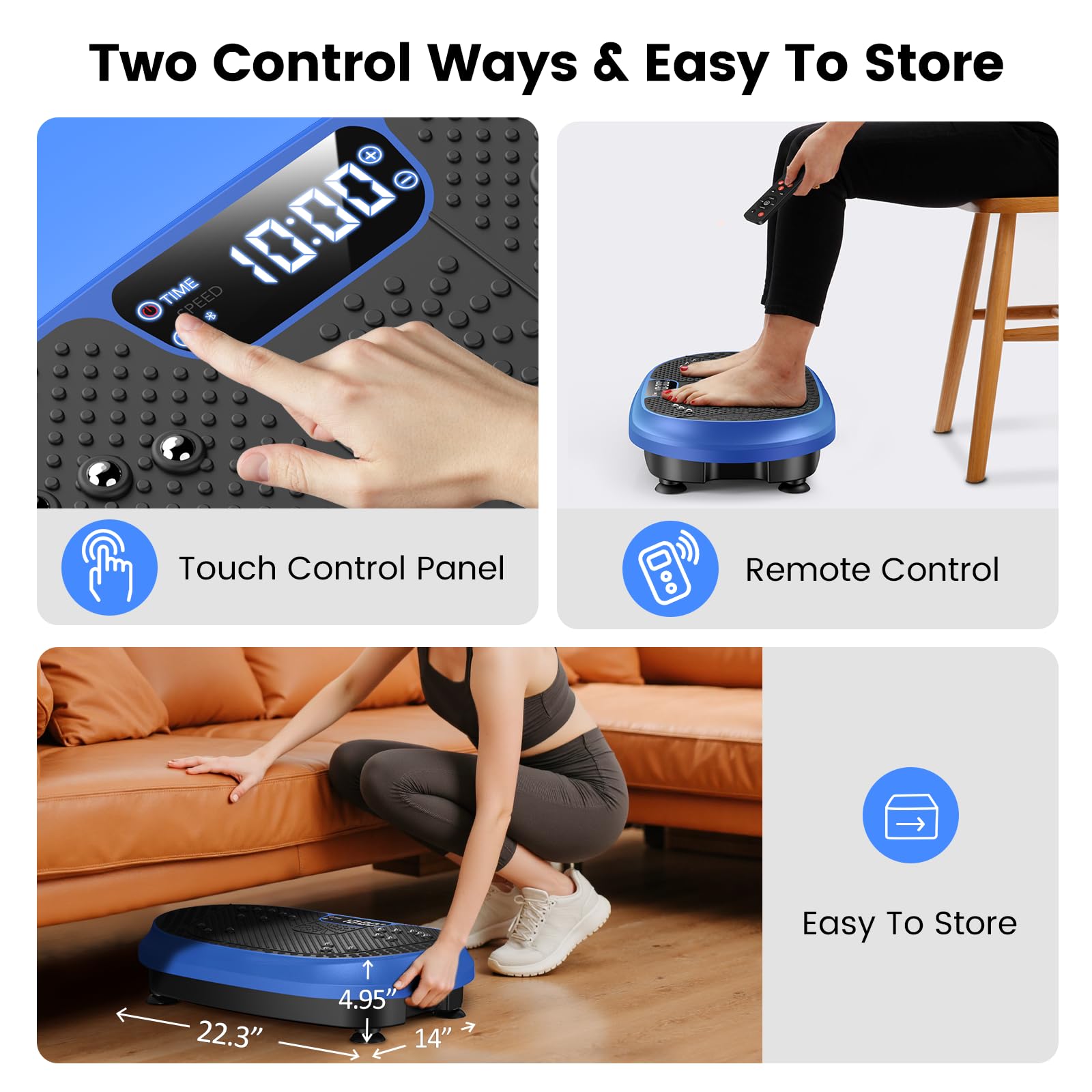 HVX compact design stores discreetly under furniture for easy home gym setup.