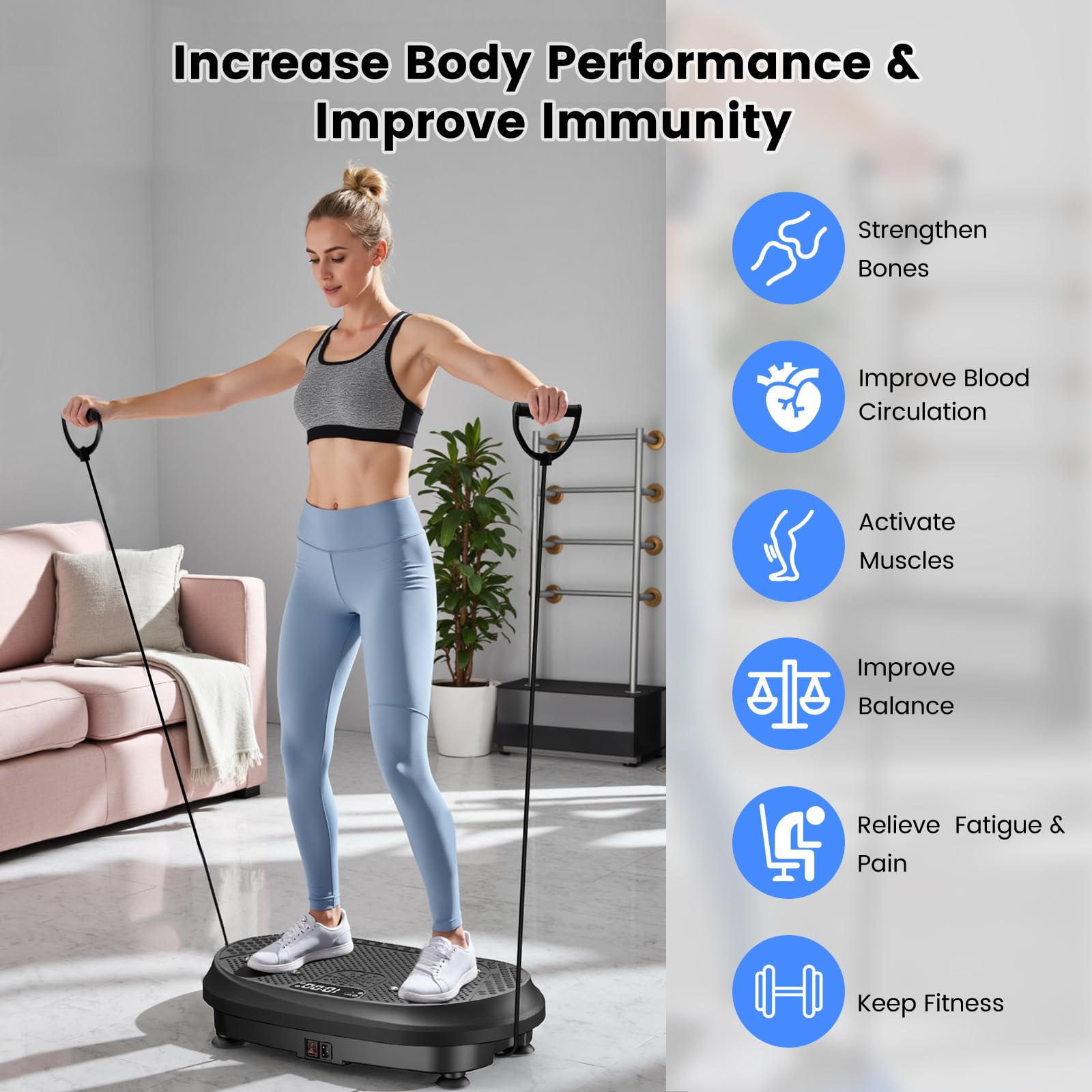 HVX vibration plate LED screen display guiding program modes