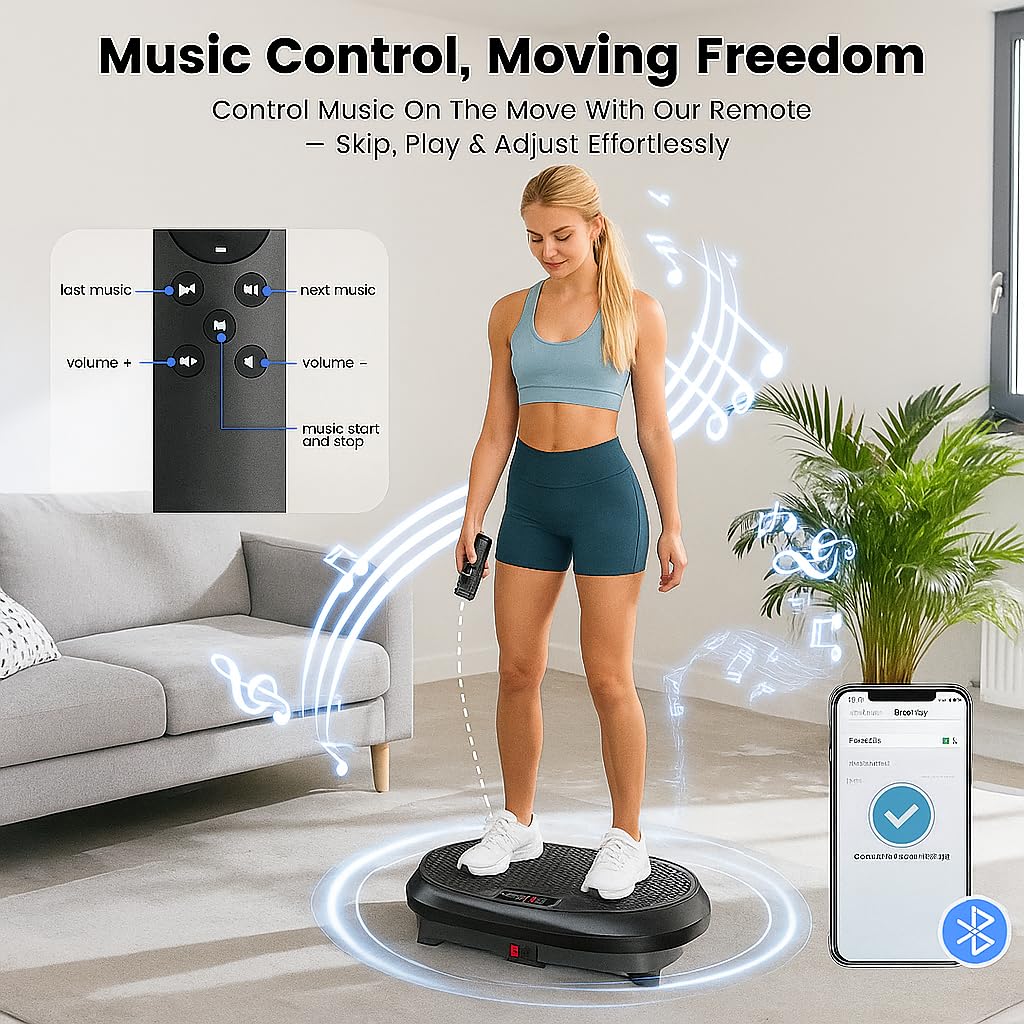 HVX vibration plate remote control close-up for easy intensity customization
