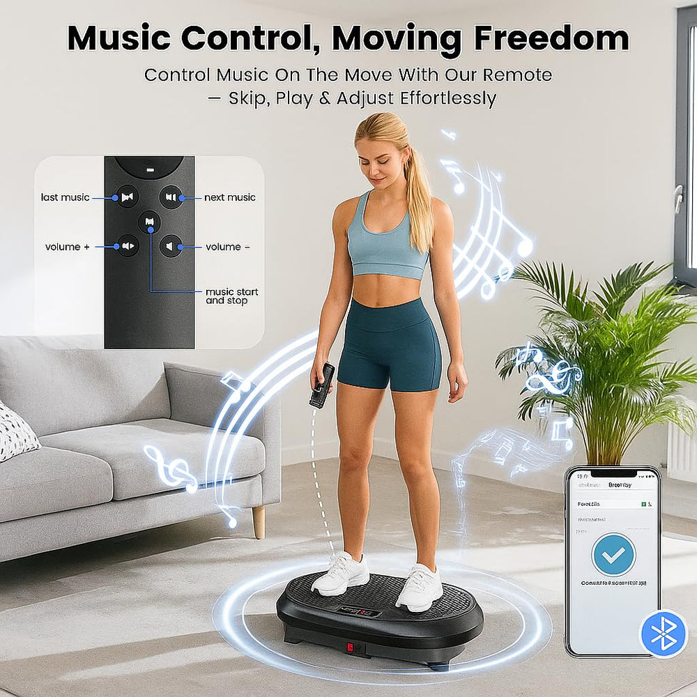 HVX vibration plate remote control close-up for easy intensity customization
