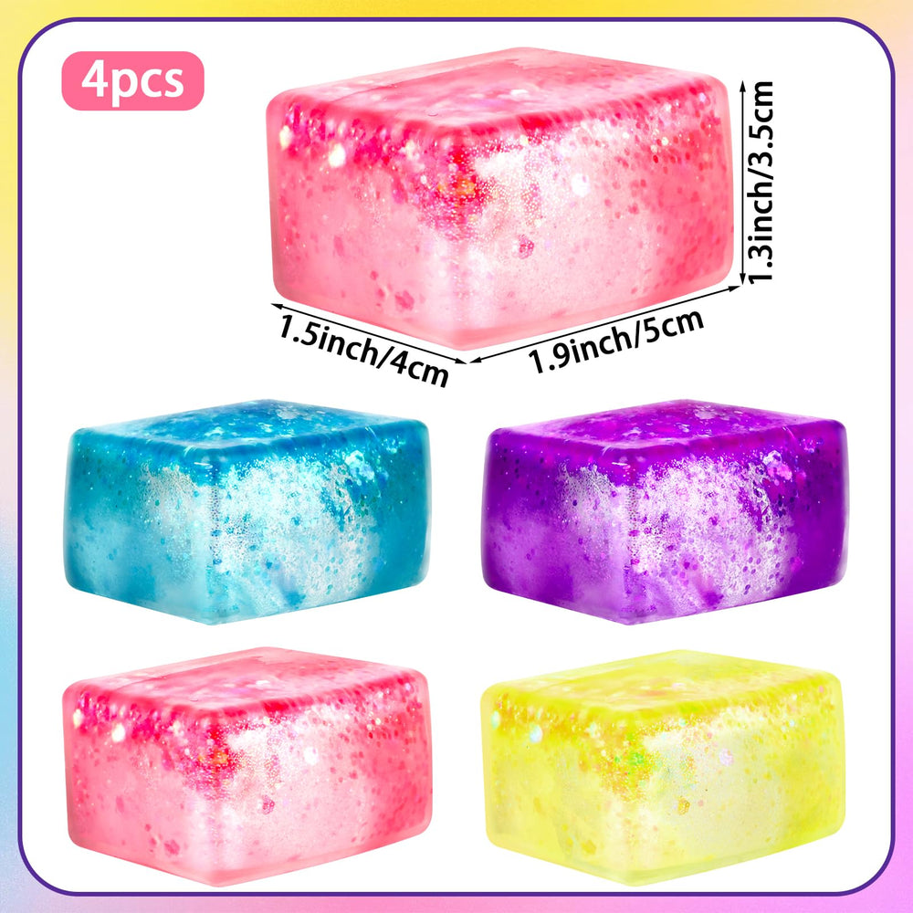 Hxezoc glitter ice cube fidget purple close-up for calm concentration