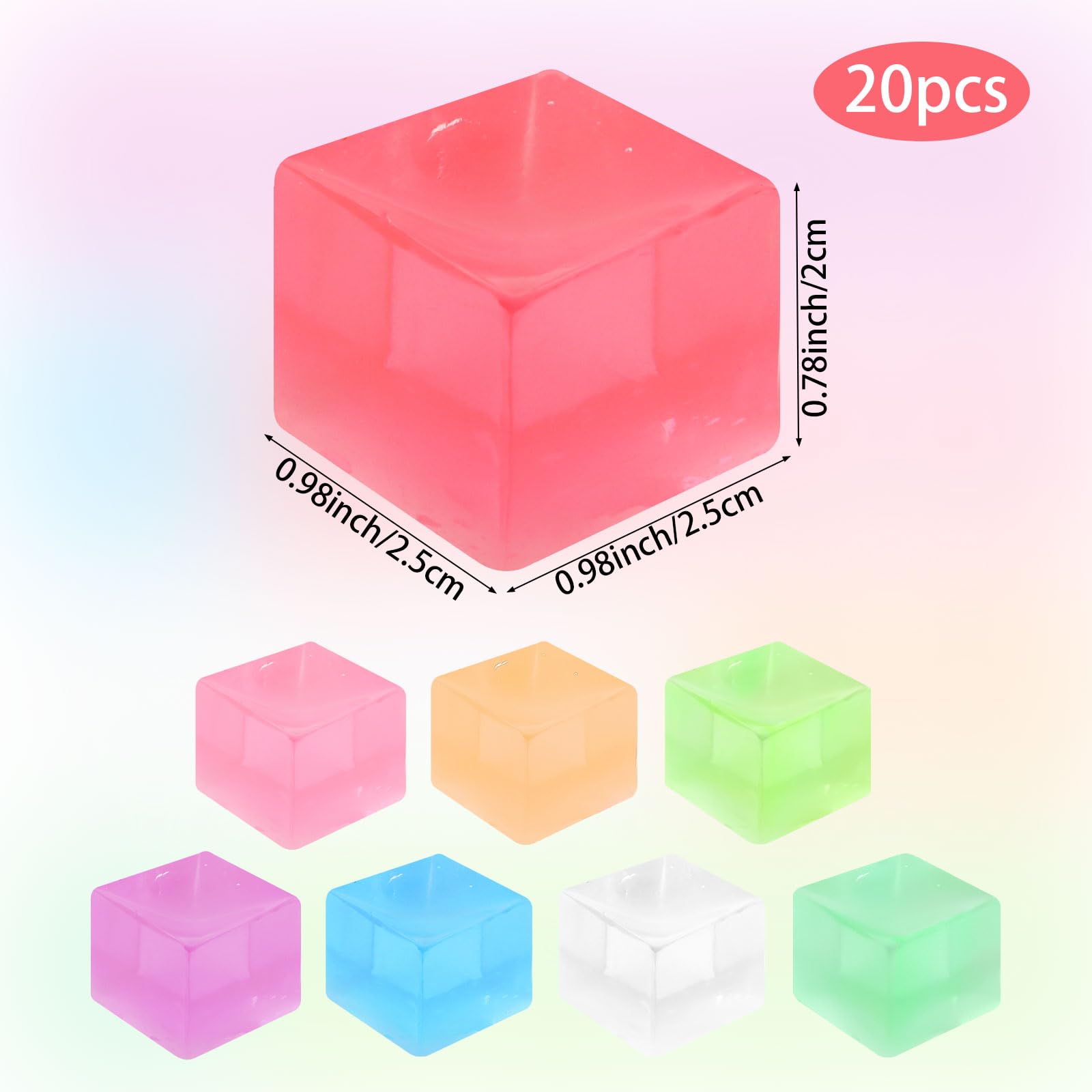 Hxezoc ice cube stress ball on desk with vibrant hues for quick relief.