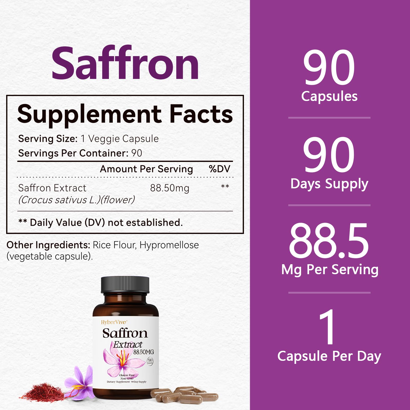 HyberVive saffron mood and energy visual for busy professionals.