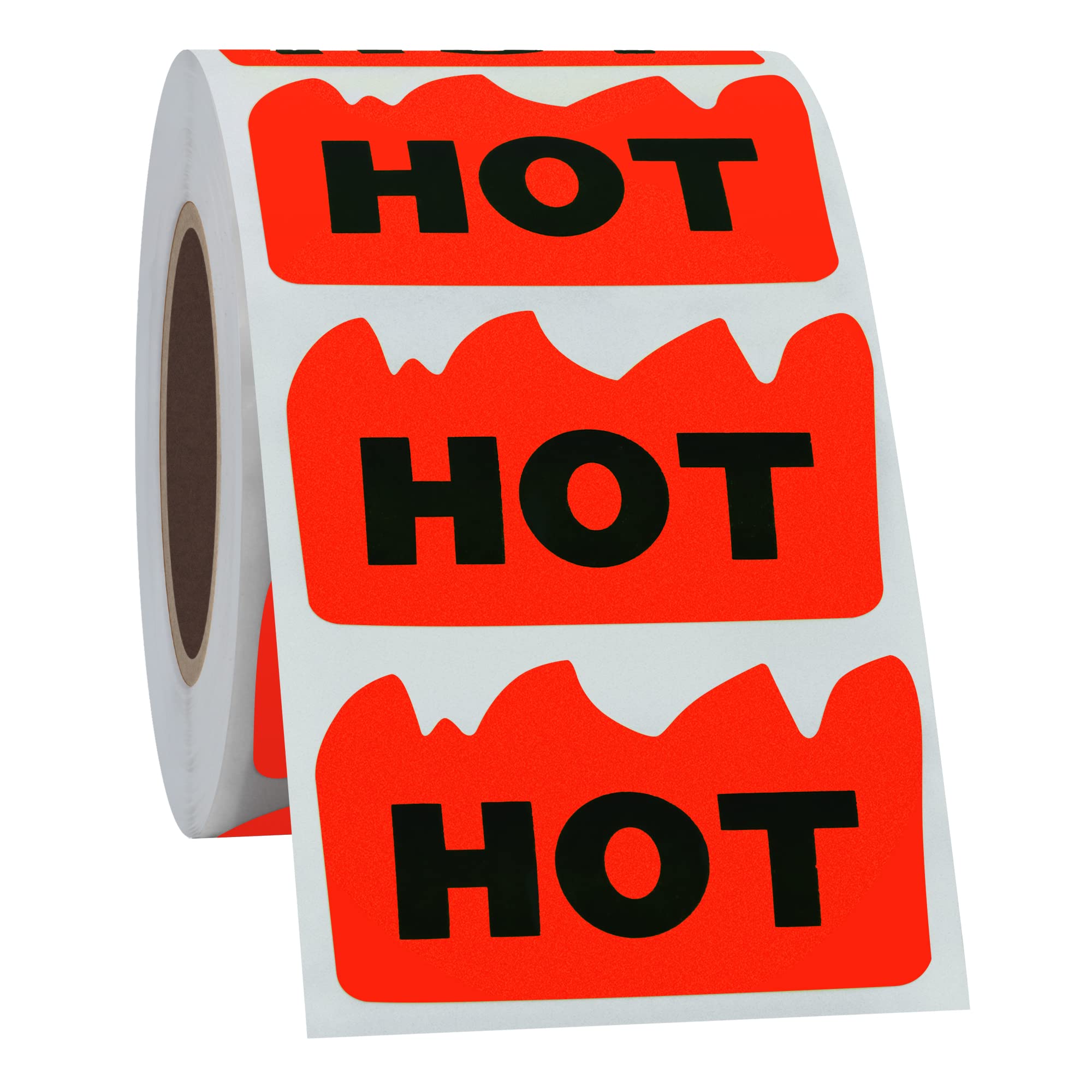 HYBSK flame-shaped label design adds eye-catching flair for product labeling.