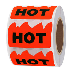HYBSK Rave Hot Stickers roll with red flame labels for clear item marking.
