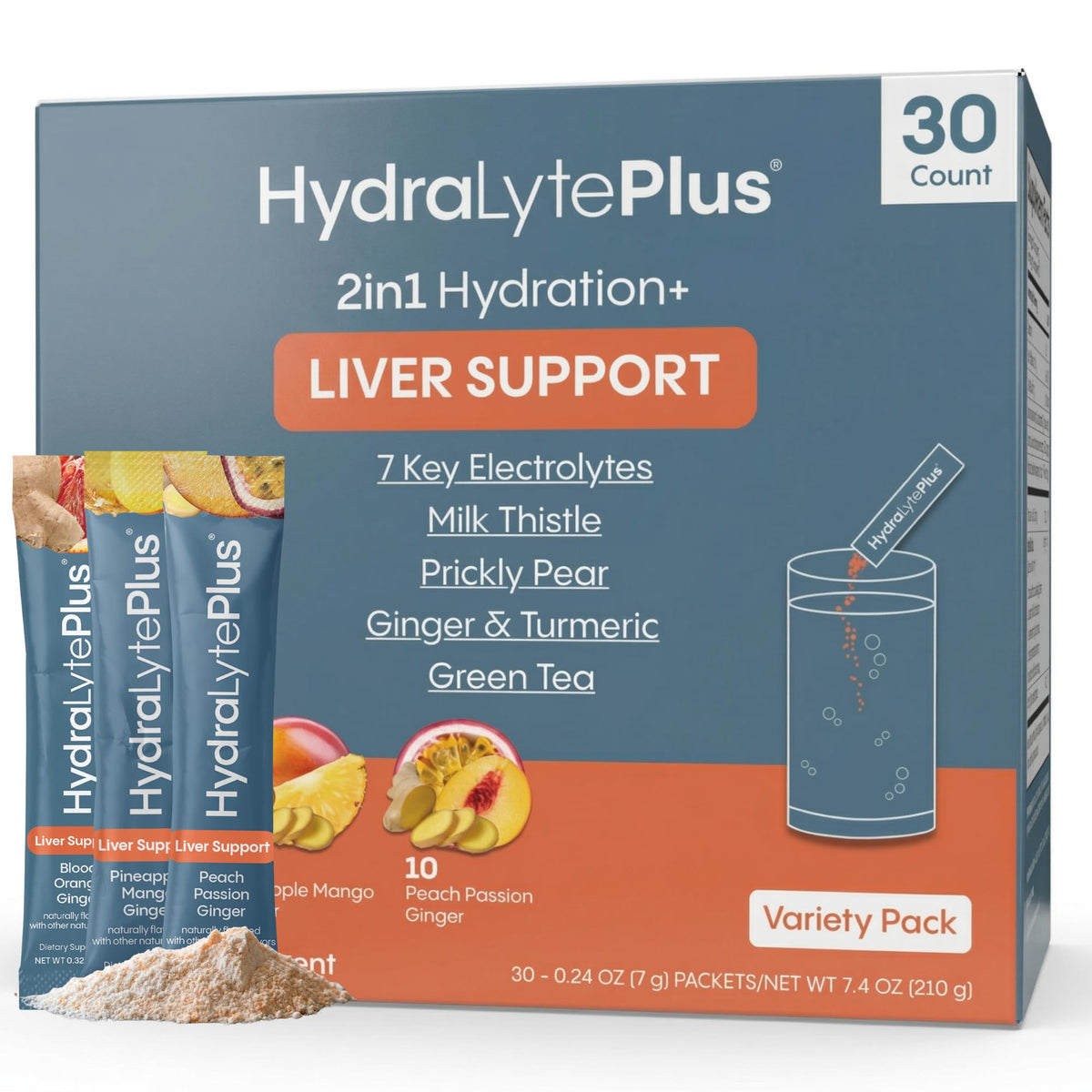 Hydralyte Liver Support bottle pour, showcasing rapid hydration on the go