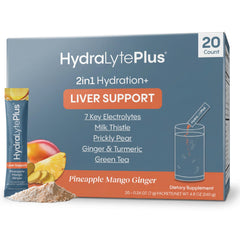 Hydralyte Liver Support bottle pouring into a glass for quick hydration.