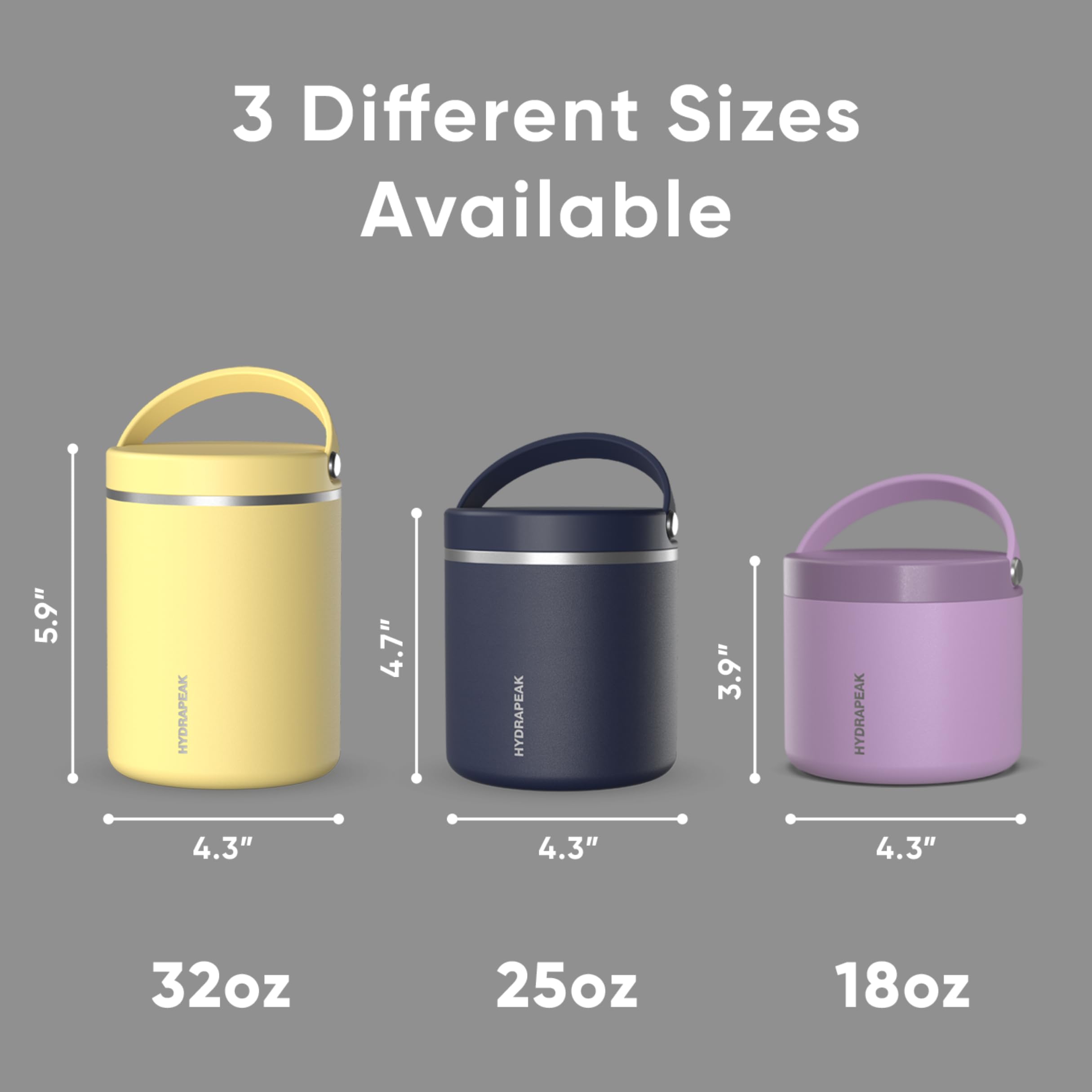 Hydrapeak 25oz food jar odor-free design simplifies cleaning and storage.