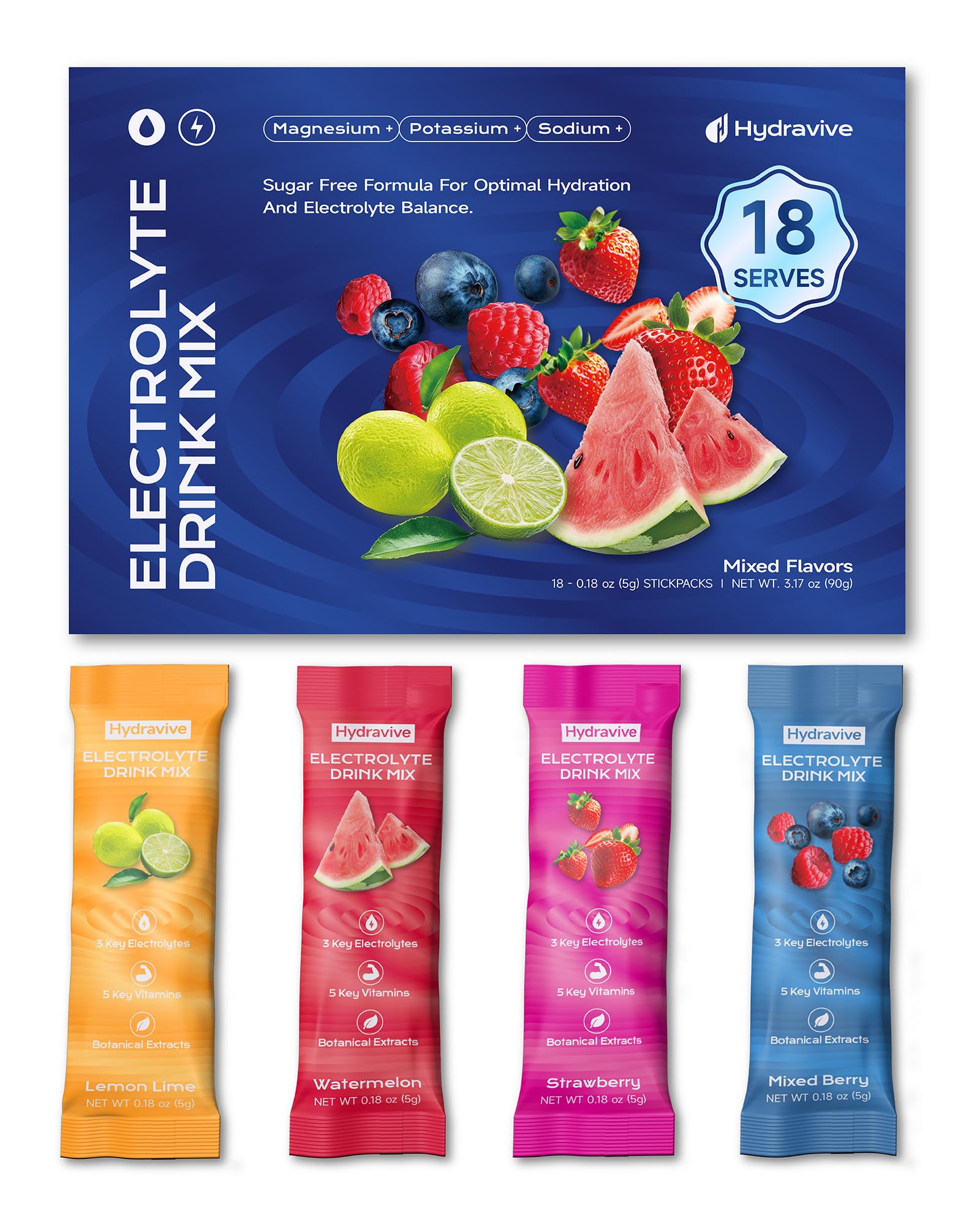 Hydravive hydration electrolyte packets ready to mix for a refreshing workout recovery