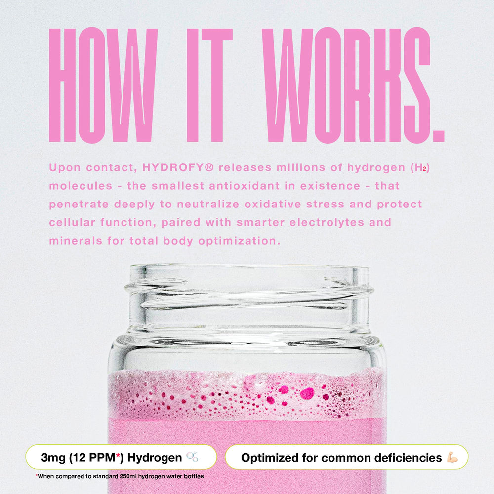 Hydrofy ingredients blend image highlighting minerals and vitamin C.
