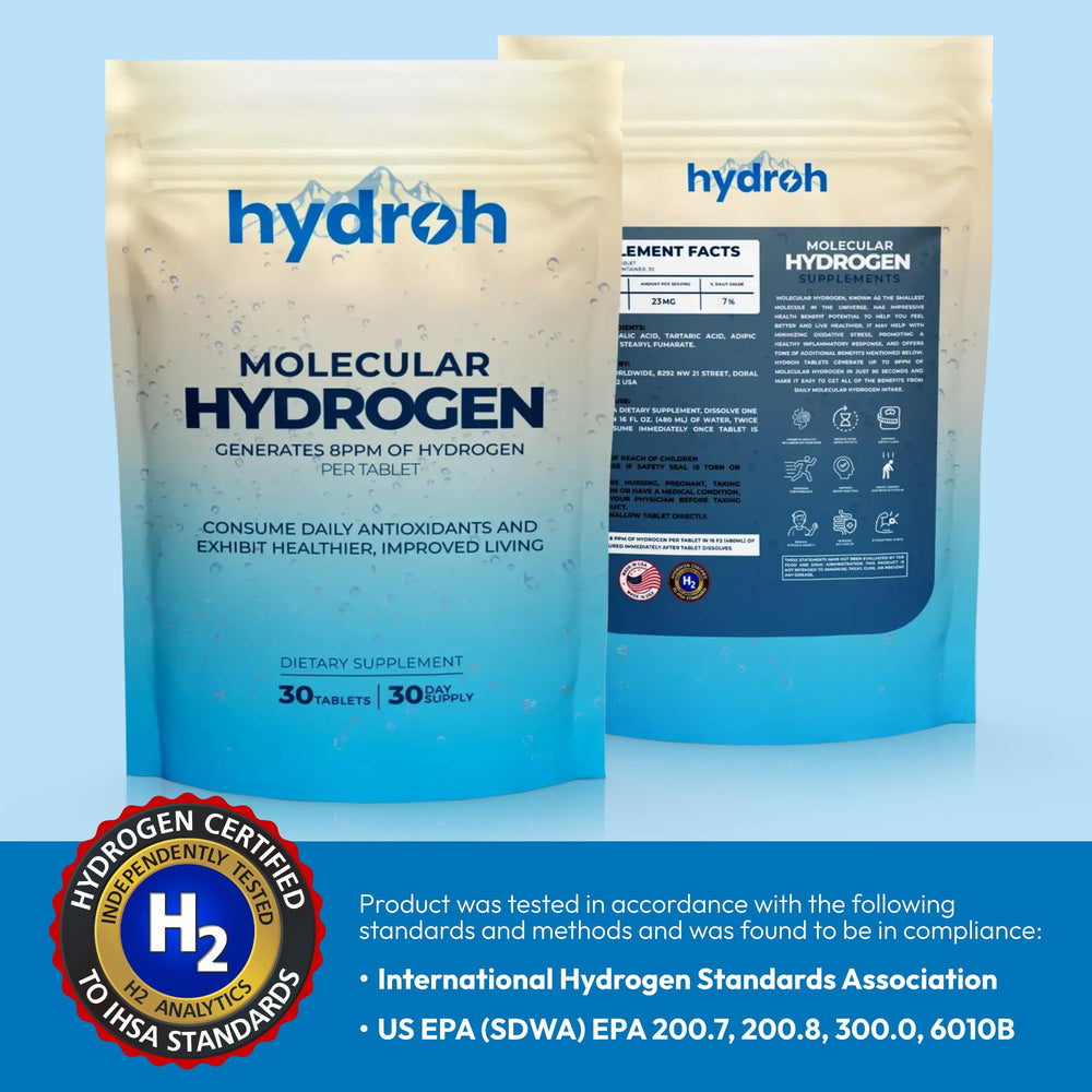 Hydroh tablets easily dissolve in 3–5 minutes for easy use.