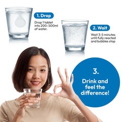 Hydroh unflavored H2 tablets for clean taste and convenience.