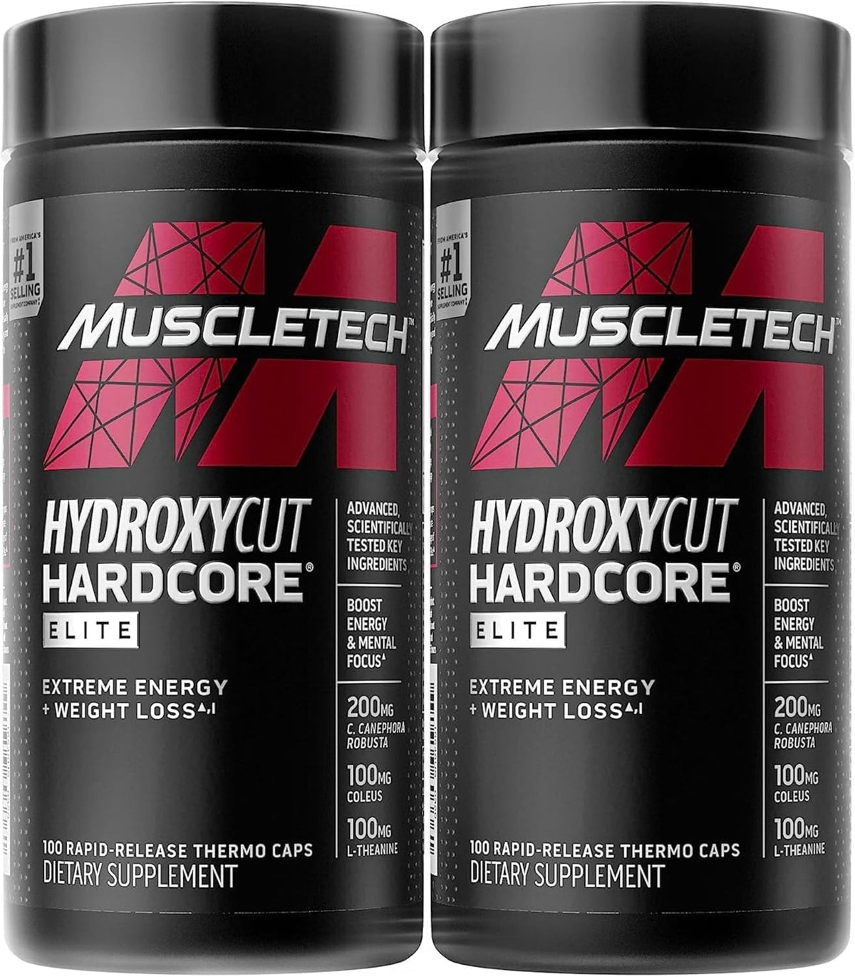 Hydroxycut Hardcore Elite bottle with capsules ready for workouts
