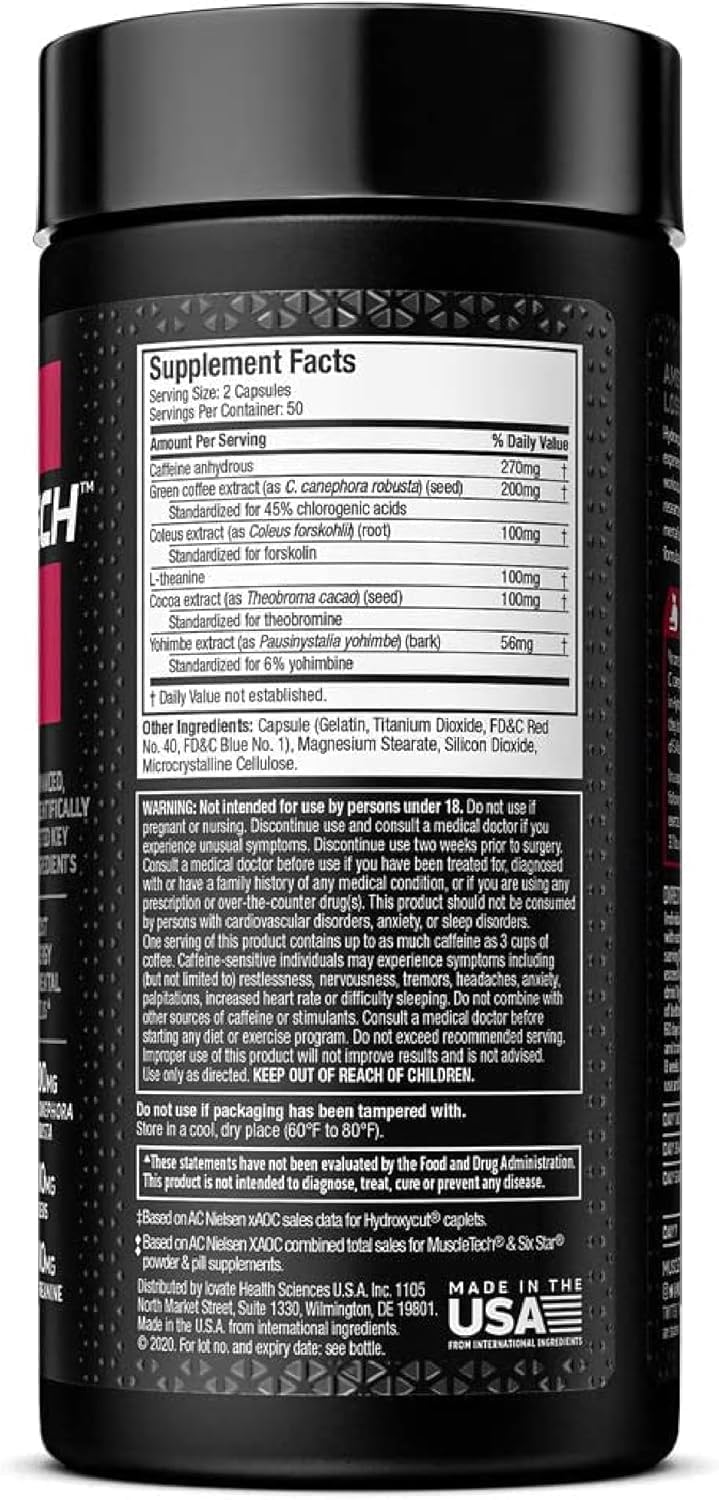 Hydroxycut capsules close-up highlighting energy and focus boost