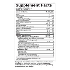 Hydroxycut Wildberry Blast drink mix poured into water for quick focus and energy.
