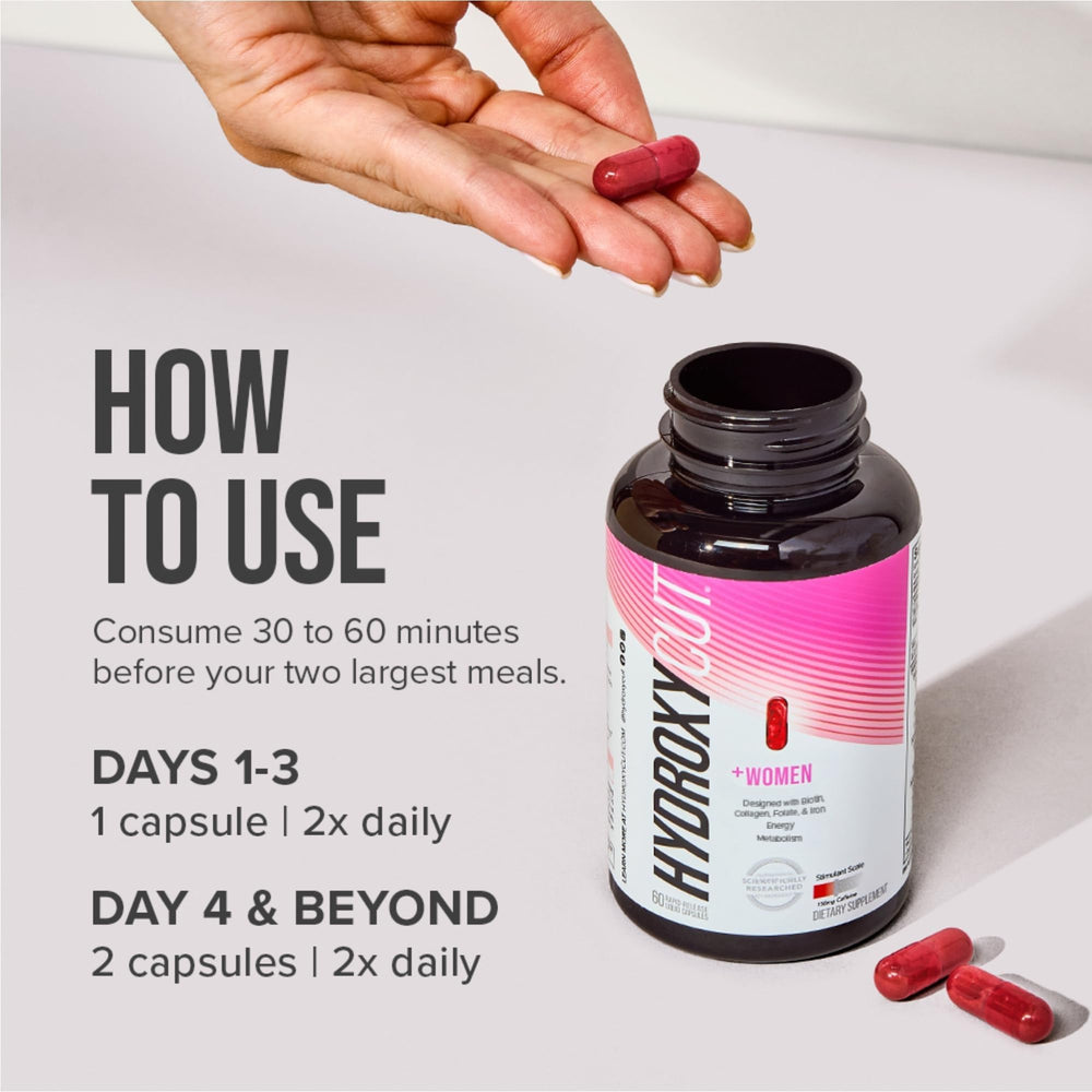 Hydroxycut +Women iron and folate emphasize women's nutritional support.