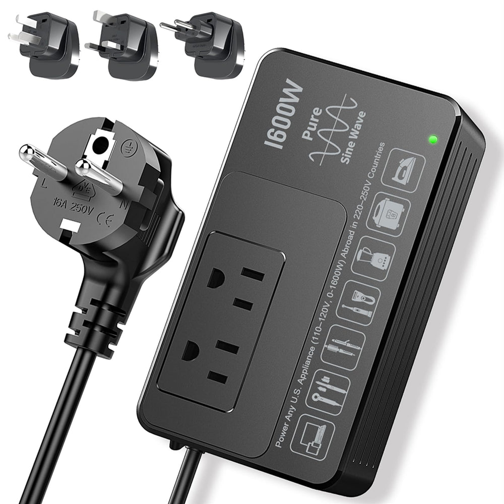 HYTED 1600W converter front view for safe travel power