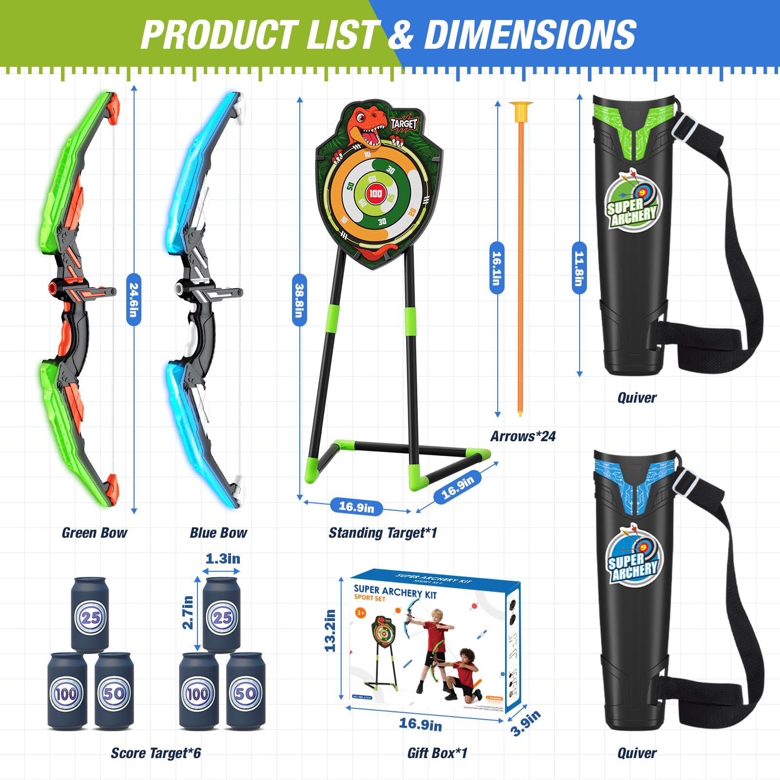 HYES kid-friendly archery toy suitable for indoor and outdoor use.