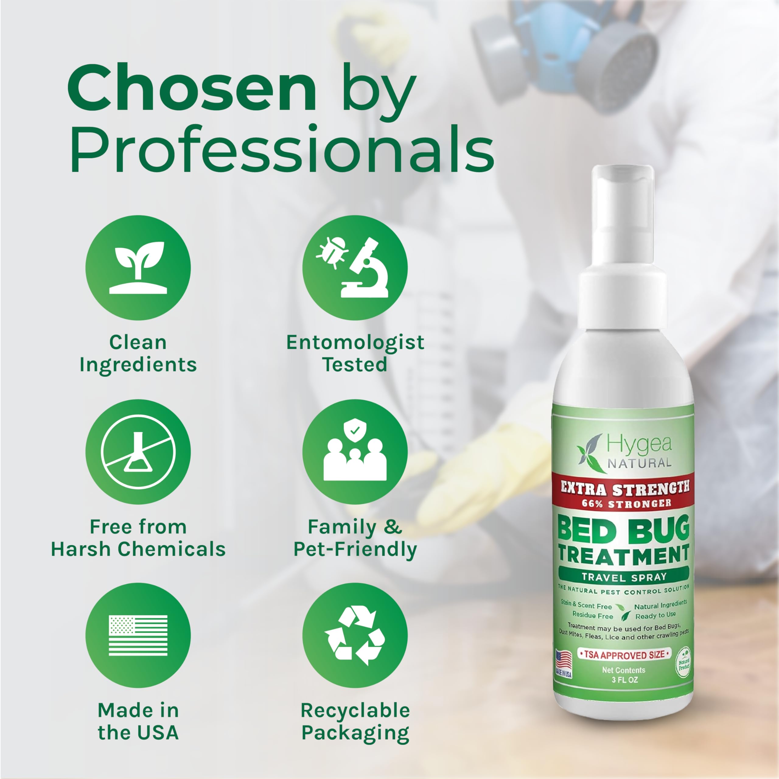 Odorless, stain-free formula safe for fabrics, surfaces, and hotel rooms