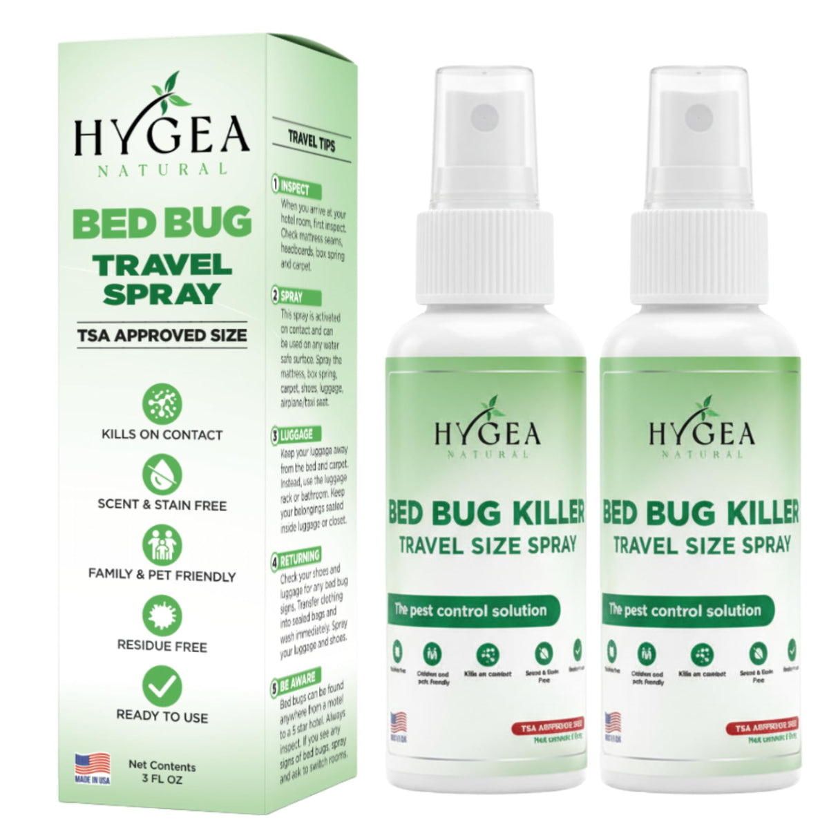 Hygea Natural travel spray bottle for on-the-go pest control