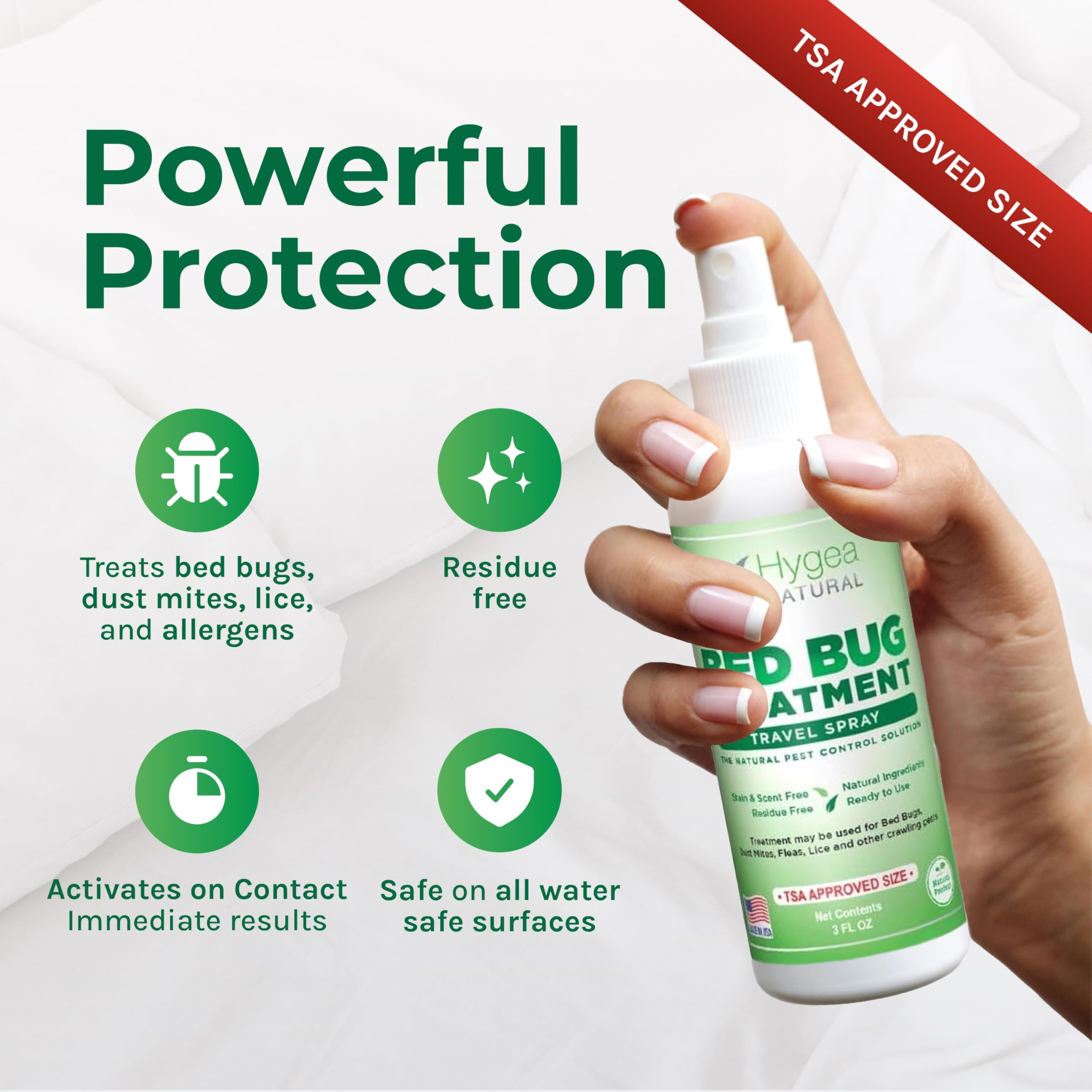 Hygea Natural TSA-approved 3 oz bottle for carry-on travel