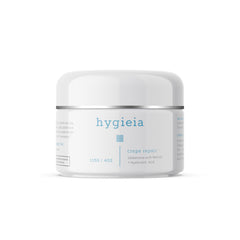 Hygieia crepey skin repair cream bottle highlighting liposomal formula for smoother skin